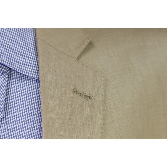 MySuit Custom Made Tan 100% Linen 2-Btn Blazer Jacket 44R - Picture 5 of 10